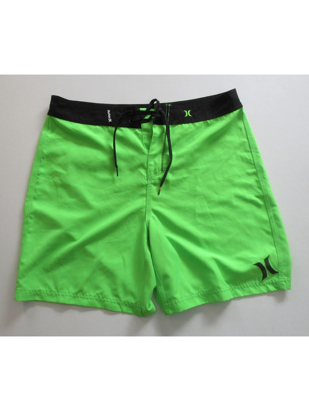 Hurley Mens Board Shorts Swim Trunks Bright Neon Green Sz 34 READ